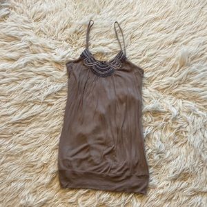 Mandee spaghetti strap top beige medium